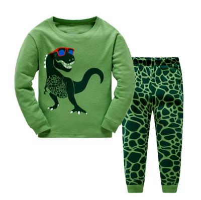 China Moco Breathable 2021 Hot Selling Soft 100% Cotton Cartoon Boys Animal Print Girls 2 Piece Set Christmas Pajamas for sale