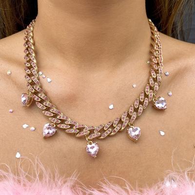 China 2022 New Design Religious Luxury Shiny Silver Chain Necklaces Crystal Butterfly Choker Necklaces Gold Bling for sale