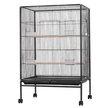 China 2022 Hot Selling Large Double Stocked Metal Galvanized Bird Cage With Trays Plastic Metal Parrot Bird Cage Breeder Animal Cages for sale