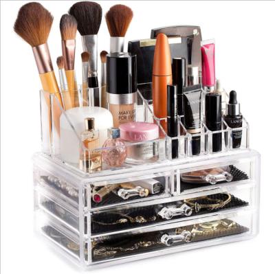 China Durable 2022 Hot Selling 4 Drawer Makeup Storage Box Acrylic Cosmetic Organizer for sale