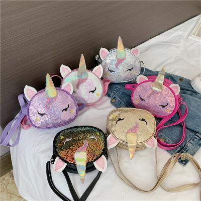 China 2022 HOT SELLING Magic Little Kids Sequin Children Cartoon Unicorn Design AMAZONE Girl Animal Glitter Fashion School Bag for sale