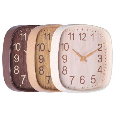 China Popular Design High Quality Minimalist Wooden Nordic Industrial Fashion Wall Clock Large for sale