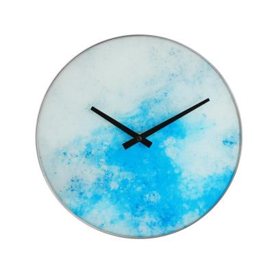 China Fashion Living Room Minimalist Hot Selling Decorative Glass Wall Clock For Home for sale