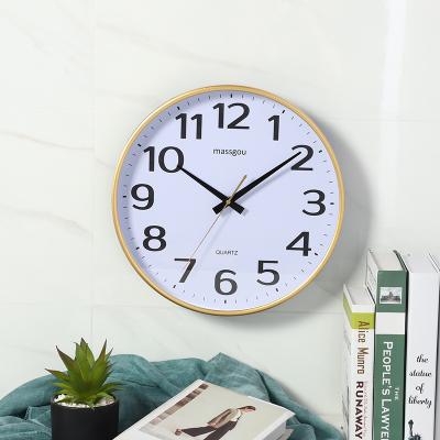 China 2021 Latest Big Sale Minimalist Modern Home Decor Golden High Quality Gold Wall Clock for sale