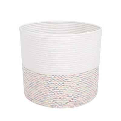 China Size Sustainable Wholesale Custom Colored Round Hand - Small Woven Cotton Rope Basket for sale