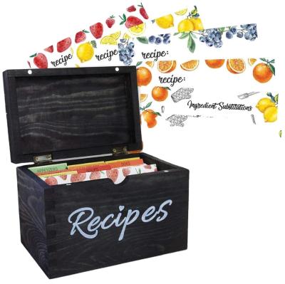 China Europe Recipe Card Holder Box with 100 4x6 Inch Recipe Cards for sale