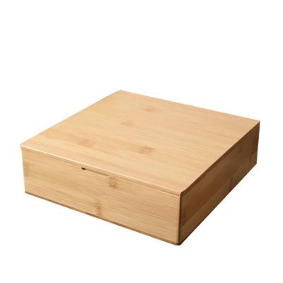 China Handmade high quality custom food gift storage simple solid wood wooden box with 4 compartments for sale