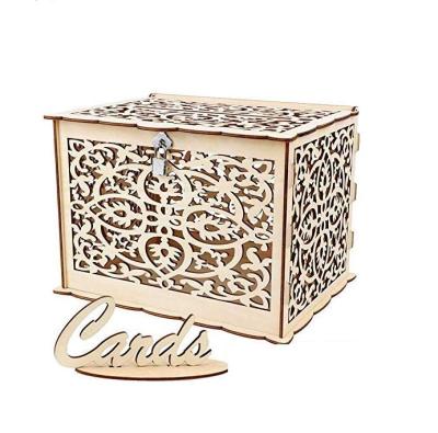 China China Wedding Piggy Bank Holder Rustic Wedding Card Box With Lock For Wedding Party for sale