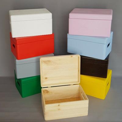 China Eco-friendly Memories Trunk Handles Lid Storage Keepsake Memory Craft Home Decor Box for sale