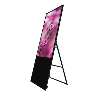 China Indoor HD LCD Portable Digital of YUWO 55Inch Kiosk Poster Commercial Advertising Touchscreen Media Display for sale