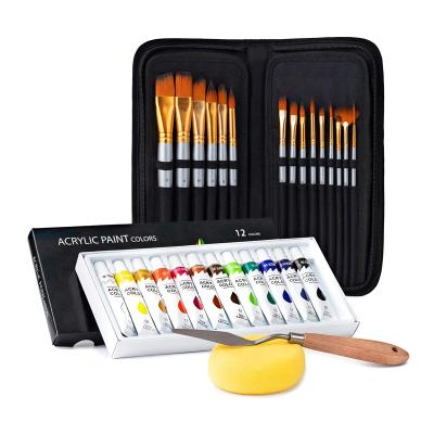 China Art Painting 12 Acrylic Brush Paint Set Art Supplies Paint 12colors 12ml Acrylic Studio Paint For Art for sale