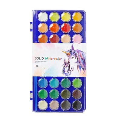 China Solid Watercolor Paint Watercolor Paint Set 36 Cakes Paint with 3 Brushes Watercolor Kit for Adults and Kids for sale