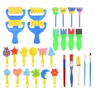 China Can sell single or in factory set wholesale price children paint sponge brush roller foam brush handwork sponge cleaning brush for sale