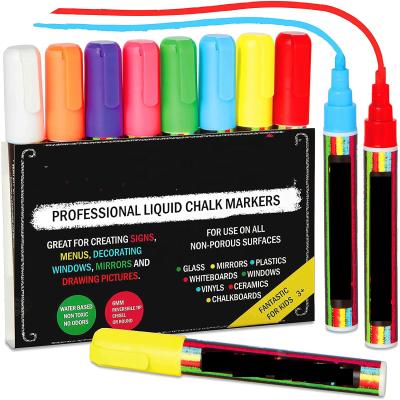 China Colthing 8 stained glass chalk markers, non-toxic erasable pens, neon colors for sale