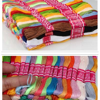 China Europe Friendship Bracelets Cotton Yarns Wish Colorful Skeins Friendship Rainbow Color Polyester Embroidery Thread Hot Sale for sale