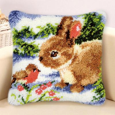 China European Animals Pillowcase Latch Hook Cover Kits Sewing Pillow Case Crochet Embroidery Pillow Cases Making 43x43cm for sale