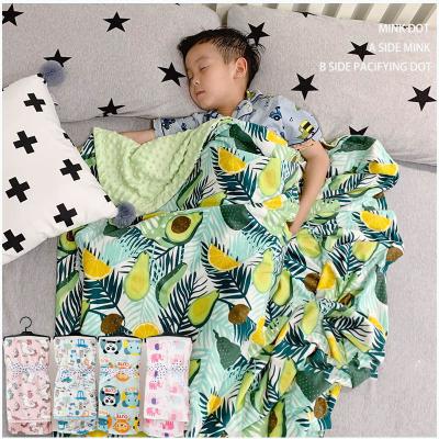 China Super Soft Anti-pilling Wrap Covers Double Sided Newborn Toddler Baby Blanket Minky Baby Blanket for sale