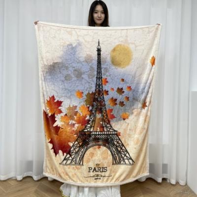 China Hot Sale Eiffel City Printing Penetration Sublimation Covering Folded Painting Fast Delivery for sale