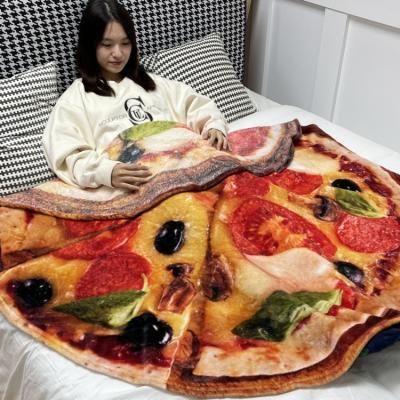 China Folded Ready To Ship Quality Pizza Flannel Fleece Blanket Throw Blanket For Living Rooms Bedroom Sofa Couch for sale