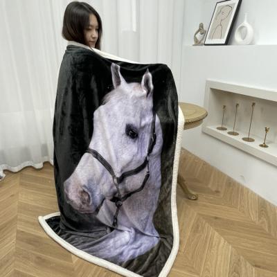 China Three-dimensional digital print blanket cover sublimation cover design factory direct folded horse fast shipping for sale