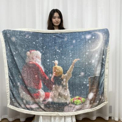 China Quality Christmas Holiday Folded Santa Sherpa Blanket Sofa Mat Decorative Blanket Cover 200 Pieces for sale