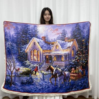 China Factory Outlet Folded Faux Fur Throw Blanket Sublimation Christmas Blanket Fast Delivery for sale