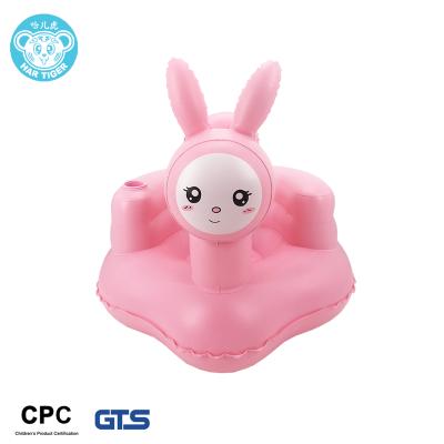 China 6P Environmental Protection Material Multifunctional Inflatable Baby Sofa Learn Training Seat Durable Pink Rabbit Chair for sale