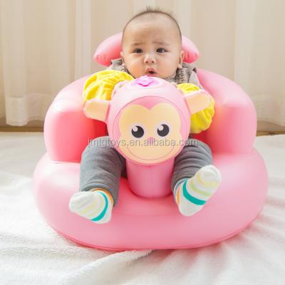 China Modern Baby Inflatable Inflatable Sofa Sofa Baby Bath Chair Pink Monkey Inflatable Air Chair For Kids for sale