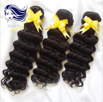 China Cabelo humano da onda fraca cambojana profunda de Remy do cabelo do Virgin da onda 100 à venda