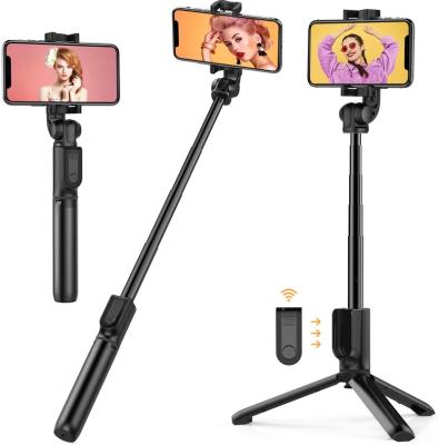 China WONEW Adjustable 3 in 1 Expandable Mini Selfie Stick Foldable Tripod Monopod Phone Tripod for tiktok Stand Detachable Remote Control for sale