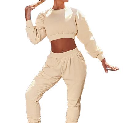 China Fashion Breathable Long Sleeve Sweater Two Piece Casual Sports Jogging Suit Sports Fitness Sweater Suit for sale