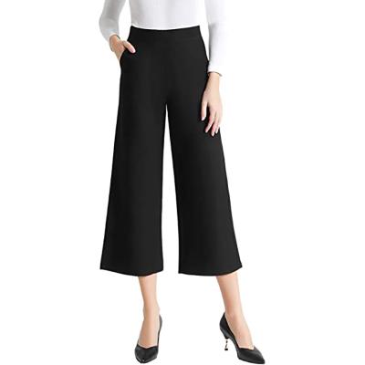 China Other high waist wide leg pants casual crop pants stretch cropped women's pants for sale