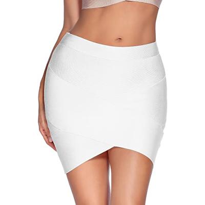 China Sustainable Women Slim High-waist Fit Bandage Bodycon Rolled Casual Mini Short Skirt for sale