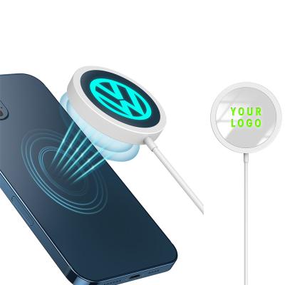 China UniversalÂ   15W Wireless Charger Compatible For iPhone 13 12 Support Magnetic Wireless Charging Custom Luminous Logo for sale