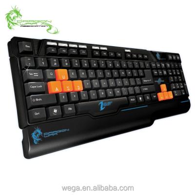 China Unique Software Designed for Professional Gaming Dragon War Dragon Racon Programmable Wrist Rest Gaming Keyboard for sale