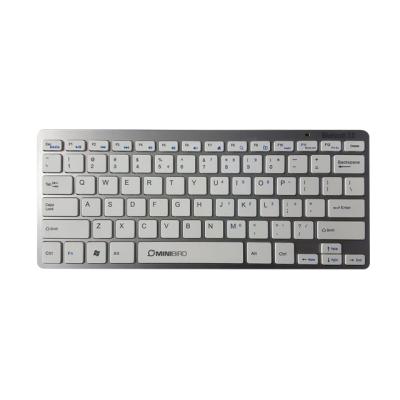 China Good Looking Chocolate Short Thin Waterproof Metal Key Wireless Blue Tooth USB Keyboard Without Number Pad for sale