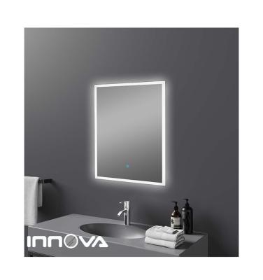 China Magnifying Safe And Convenient Rectangular Frameless LED Bathroom Mirror HD Makeup Mirror for sale