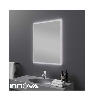 China Magnifying Bathroom Mirror Smart Frameless Modern Rectangle Fogproof LED Backlit Mirror for sale