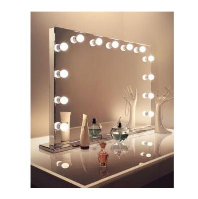 China Desktop Mirror Understated Large Luxury Professional Dressing Table Mirror with Durable Light Bulb Fashion Hollywood Dressing Table Mirror for sale