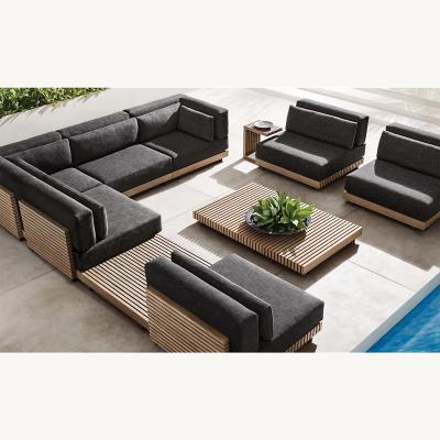 China Modern Outdoor Patio Teak Luxury Hotel Furniture Outdoor Garden Sofa Set for sale