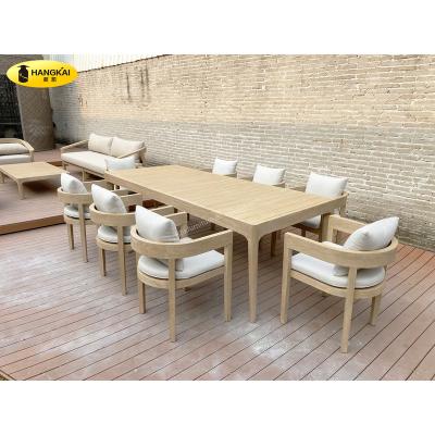 China Modern Hotel Villa Resort Project High End Luxury Teak Furniture Outdoor Garden Dining Set for sale