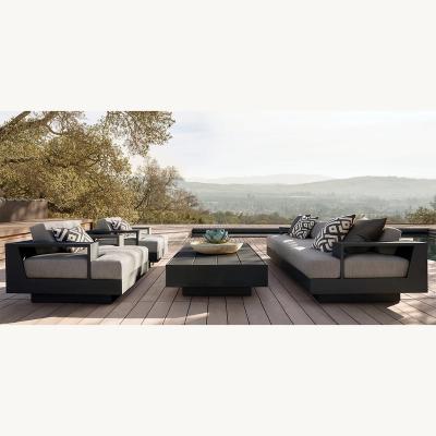 China Modern Garden Furniture Set New Design Luxury Aluminum Sofa Seating Group With Cushions for sale