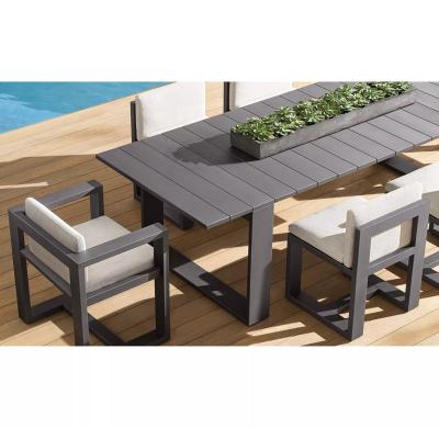 China Modern aluminum outdoor furniture six chair sets garden dining table and chair sets for sale