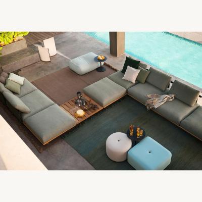 China Modern Luxury Waterproof All Weather Patio Sofa Cushion Outdoor Resort Hotel Rope Olefin Furniture Set for sale