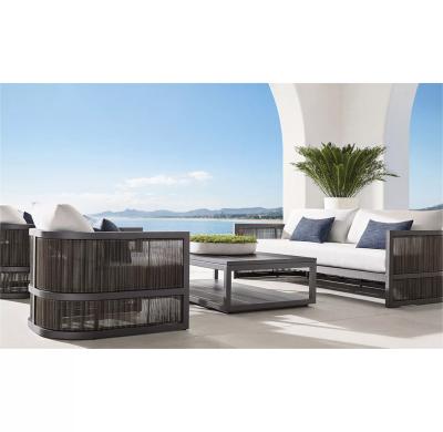 China Modern Factory Luxury Hotel Villa Resort Project 6 8 12 Seat Outdoor Dining Table And Chair Set for sale