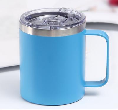 China Food Grade 304 Stainless Steel Coffee Mug PORTABLE Office Cup Drinking Mugs With Lid And Handle Mugs for sale