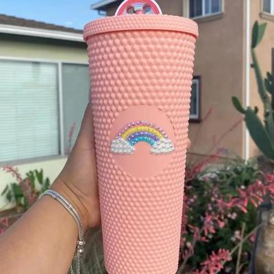 China Contemporary Colorful Tumbler With Lid Straw from Diy Diamond Glitter Coffee Cups Plastic for sale