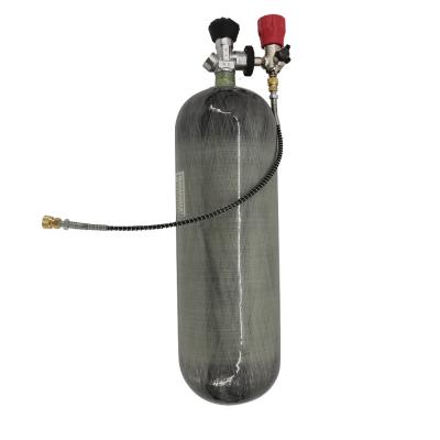 China PCP Pneumatic Air Gun 9L Carbon Fiber Compound Gas Cylinder PCP Air Gun with Valve and Gas Station for sale