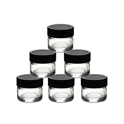 China Clear Round 5ML Cosmetic Jars With Screw Cap Glass Packaging Bottles Make Up Sample Containers For Powder Eye Cream Lotion Lip Balm for sale