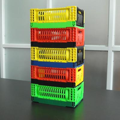 China Mesh Wholesale Customizable Stackable Foldable Multicolor Hollow Baskets Quick-drying Kitchen Vegetable Storage Baskets for sale